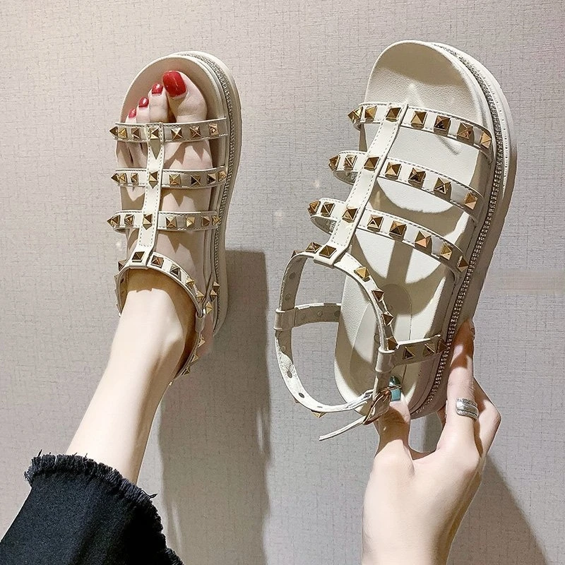 2021 New Summer New Women's Fashion Rivet Thick Bottom Rome Ladies Shoes Solid Buckle Strap Gladiator Women's Sandals
2021 New Summer New Women's Fashion Rivet Thick Bottom Rome Ladies Shoes Solid Buckle Strap Gladiator Women's Sandals