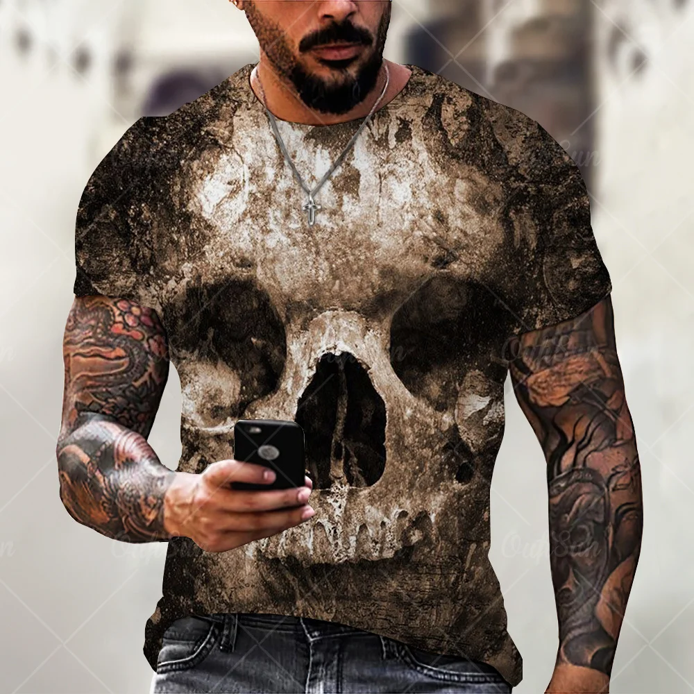 Street Fashion 3DT-shirt Summer Printing Scary Skull Head Portrait Male/Female New Personality Versatile Loose Oversize Top 6XL
Street Fashion 3DT-shirt Summer Printing Scary Skull Head Portrait Male/Female New Personality Versatile Loose Oversize Top 6XL
