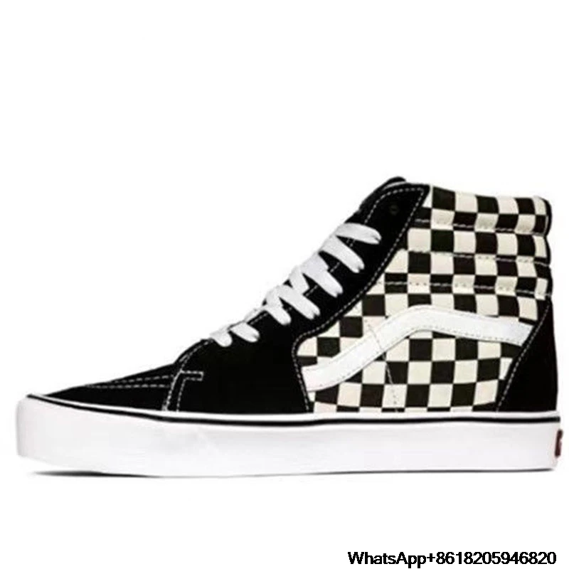 

2019 Classics Black White High Skateboard Shoes Old Skool Sk8-hi Canvas Men Women Casual Flat Shoes Sneakers 35-44