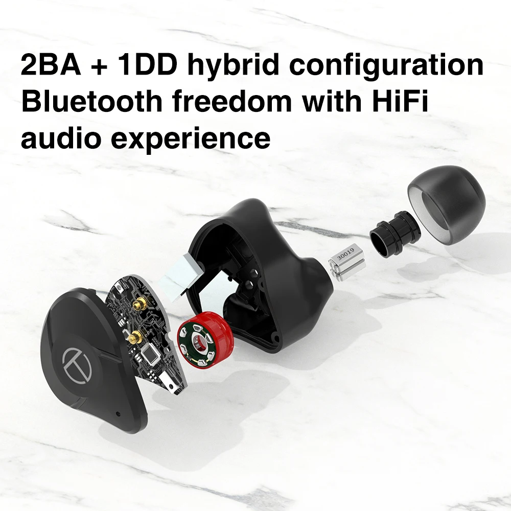 Наушники-вкладыши TRN T300 TWS 2BA + 1DD Hi-Fi с гибридным приводом Heaset Bluetooth 5 2 IEM BT20S PRO X1 X1E E12