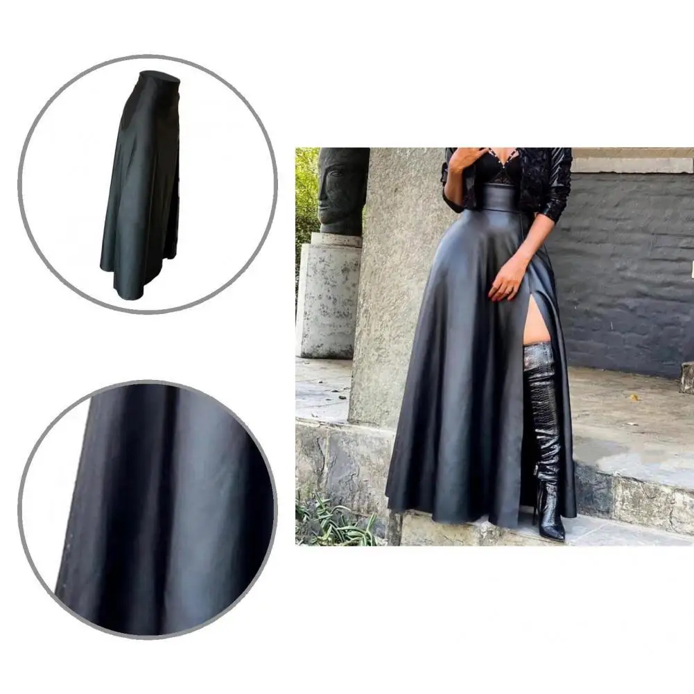 Charming Skirt Pure Color All-matching Fashion Skirt High Waist Faux Leather Maxi Skirt for Dating Long Skirt
Charming Skirt Pure Color All-matching Fashion Skirt High Waist Faux Leather Maxi Skirt for Dating Long Skirt