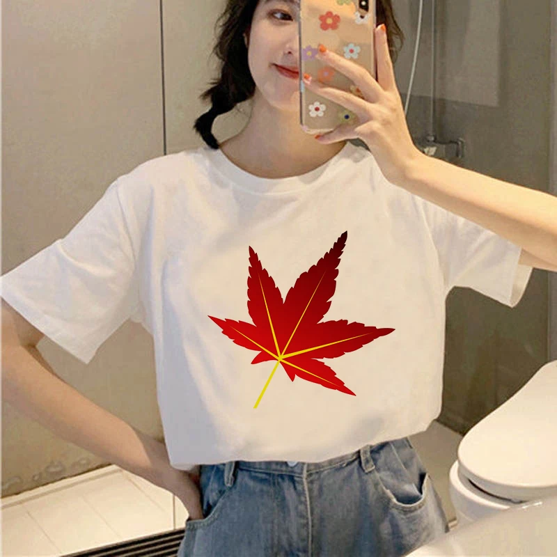 Summer T-shirt Red Maple Leaf printing T-shirt 90s Harajuku Ladies Print Summer Ladies Top Short Sleeve Ladies
Summer T-shirt Red Maple Leaf printing T-shirt 90s Harajuku Ladies Print Summer Ladies Top Short Sleeve Ladies