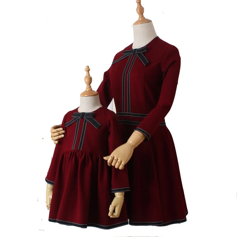 Mother and Daughter Clothes Dress Plus Size Family Matching Outfits Wine Red Mommy and Me Fashion Clothing High Quality 
Mother and Daughter Clothes Dress Plus Size Family Matching Outfits Wine Red Mommy and Me Fashion Clothing High Quality