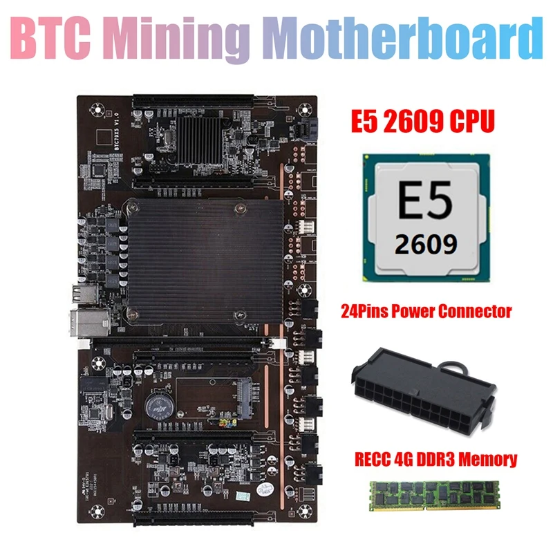 X79 BTC Miner Motherboard with E5 2609 CPU+RECC 4G DDR3 Ram+24 Pins Connector Support 3060 3070 3080 GPU for BTC Mining
X79 BTC Miner Motherboard with E5 2609 CPU+RECC 4G DDR3 Ram+24 Pins Connector Support 3060 3070 3080 GPU for BTC Mining