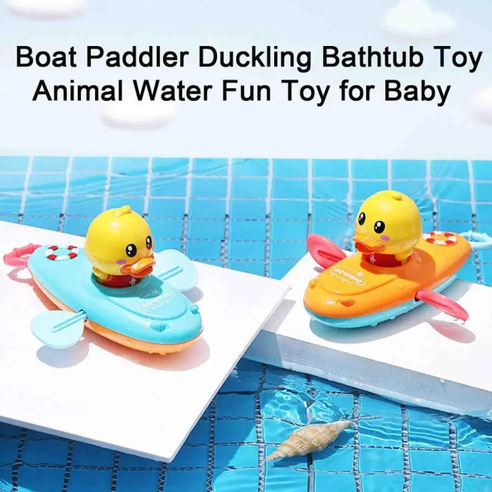 

Летние Детские Игрушки для ванны, гребная лодка, утка, Классическая водная цепочка для купания, детские водные игрушки, плавающие игрушки с ...