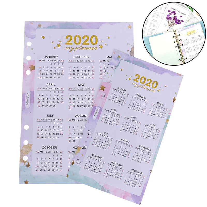 2020 Year Calendar Index Dividers Watercolor Refill For 6 Hole Loose-leaf A5 A6 Binder Spiral Notebook Diary School Stationery
2020 Year Calendar Index Dividers Watercolor Refill For 6 Hole Loose-leaf A5 A6 Binder Spiral Notebook Diary School Stationery