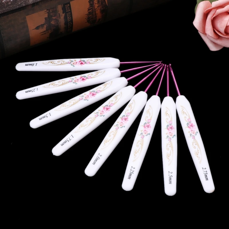 8pcs Plastic Handle Floral Aluminium Crochet Hooks Knitting Needle Set Weaving 
8pcs Plastic Handle Floral Aluminium Crochet Hooks Knitting Needle Set Weaving
