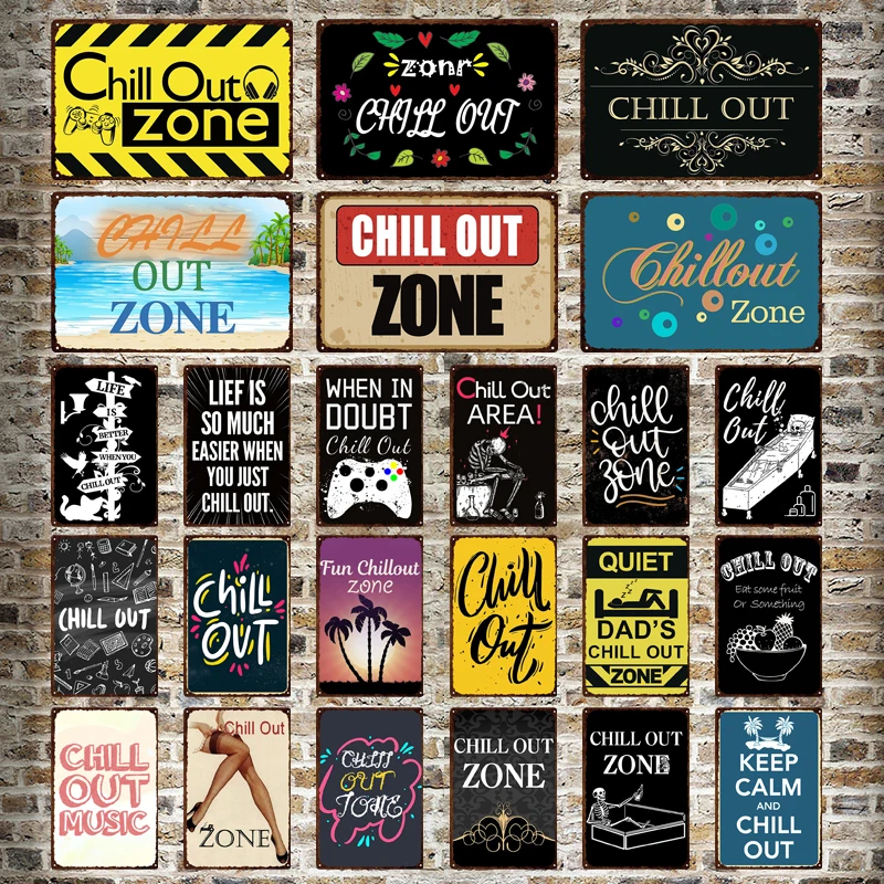 Retro Poster Chill Out Zone Metal Sign Vintage Tin Signs Keep Man Calm Relax for Gas Station Home Club Game Room Wall Decoration
Retro Poster Chill Out Zone Metal Sign Vintage Tin Signs Keep Man Calm Relax for Gas Station Home Club Game Room Wall Decoration
