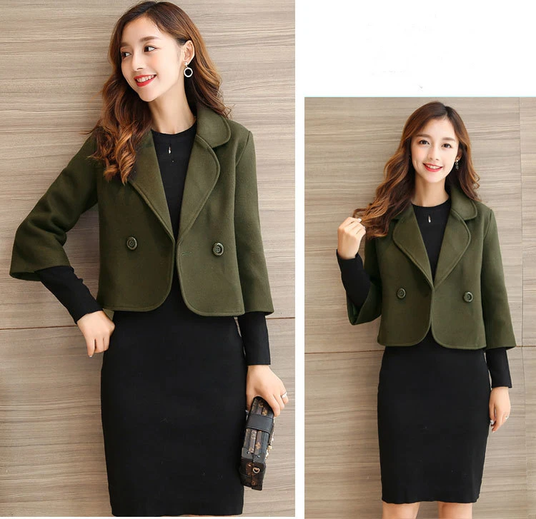 2020 new Spring and Autumn hot sale thin Fashionable wild Women's woolen coat Short cropped sleeves Double breasted jacket
2020 new Spring and Autumn hot sale thin Fashionable wild Women's woolen coat Short cropped sleeves Double breasted jacket