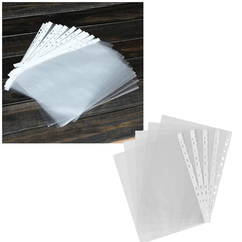 100pcs A4 PP Punched Punch Pockets Folders Filing Wallets Sleeves Bag Transparent
100pcs A4 PP Punched Punch Pockets Folders Filing Wallets Sleeves Bag Transparent