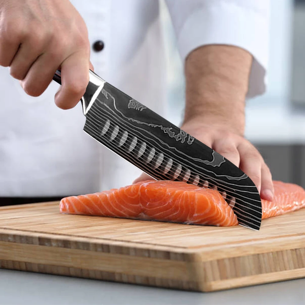 Набор японских кухонных ножей из нержавеющей стали набор столовых приборов с