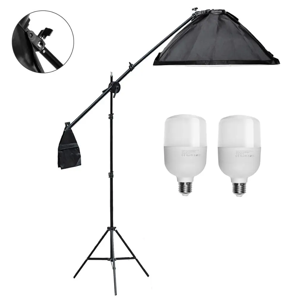 Photo Studio Kit 50*70cm Softbox 25W Light Bulb 2m Light Stand Tripod Boom Arm for Photography Lighting and Photo Video Shooting
Photo Studio Kit 50*70cm Softbox 25W Light Bulb 2m Light Stand Tripod Boom Arm for Photography Lighting and Photo Video Shooting
