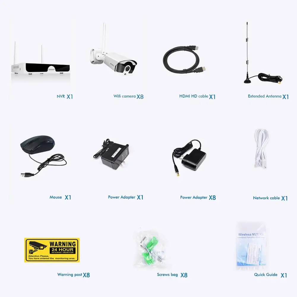 8CH Wireless CCTV System 1296P 1TB 2TB 8pcs 3MP NVR Set IP IR-CUT Outdoor CCTV Camera IP Security System Video Surveillance Kit
8CH Wireless CCTV System 1296P 1TB 2TB 8pcs 3MP NVR Set IP IR-CUT Outdoor CCTV Camera IP Security System Video Surveillance Kit