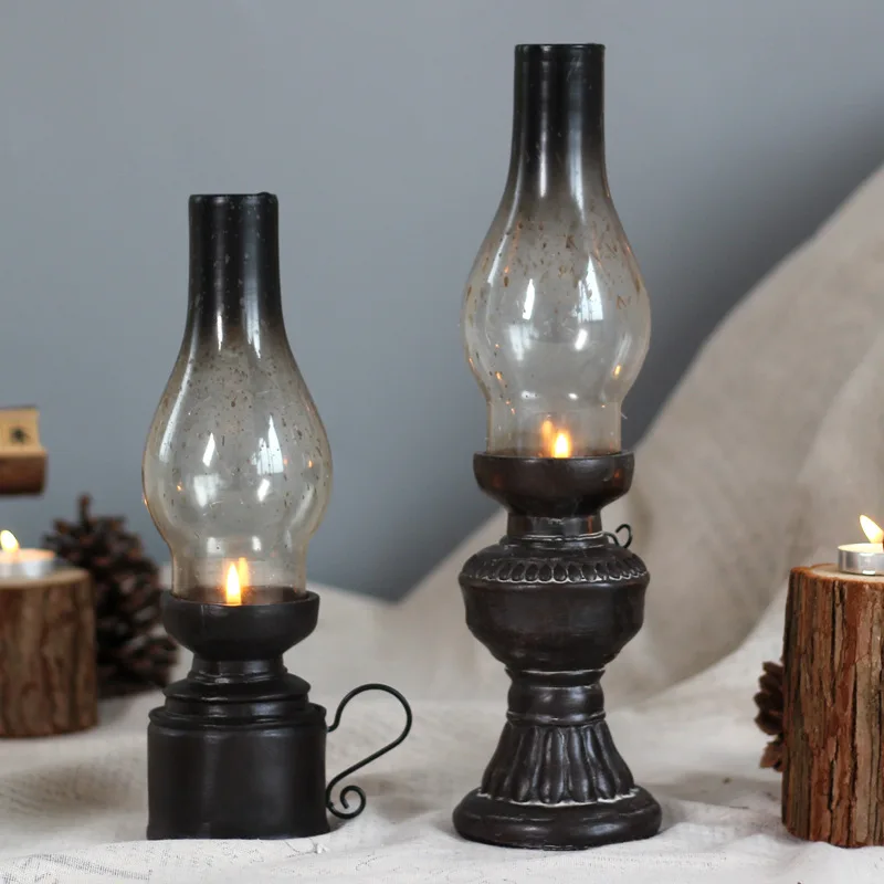 Living Room Home Decoration Accessories Candle Holders Candlesticks For Candles Resin Retro Glass Cover Kerosene Lamp Candles
Living Room Home Decoration Accessories Candle Holders Candlesticks For Candles Resin Retro Glass Cover Kerosene Lamp Candles