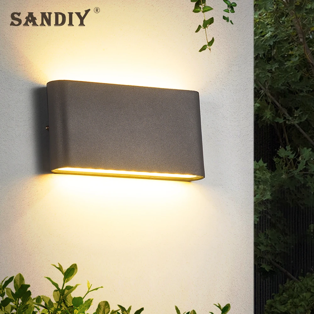 

6W Outdoor Wall Lamp IP65 Nordic Simple Sconces 12W Led Wall Light Waterproof Exterior Wall Lightings Aluminum Black/White 220V