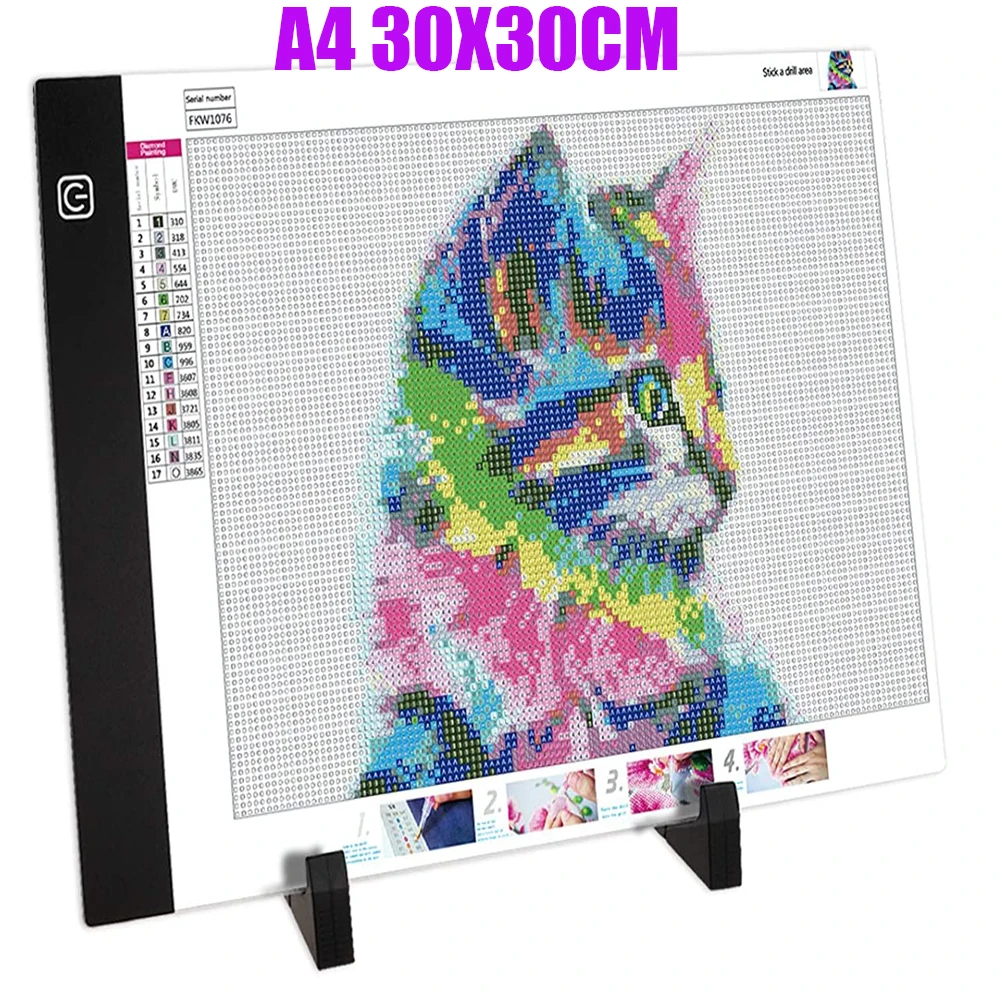 

A4 LED Light Pad for diamond painting Artcraft Tracing Light Box Copy Board Digital Tablets Painting Drawing Tablet (30X30CM)