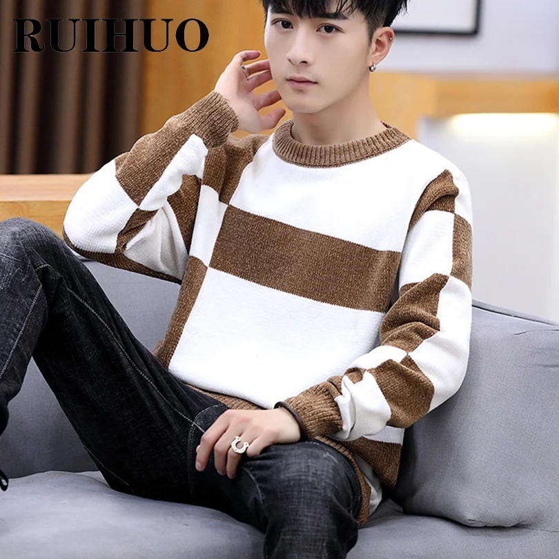 Свитер RUIHUO в полоску, Мужская модная уличная одежда в стиле хип-хоп, зимний мужской свитер, тянущаяся винтажная ткань, Осень-зима 2021, новое по...
Свитер RUIHUO в полоску, Мужская модная уличная одежда в стиле хип-хоп, зимний мужской свитер, тянущаяся винтажная ткань, Осень-зима 2021, новое по...