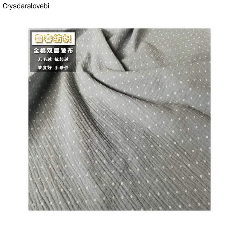 Dot Printed Cotton Double Gauze Fabric Breathable Pure Cotton Crepe Fabric DIY Quilting&Sewing Sleepwear Bathrobes
Dot Printed Cotton Double Gauze Fabric Breathable Pure Cotton Crepe Fabric DIY Quilting&Sewing Sleepwear Bathrobes