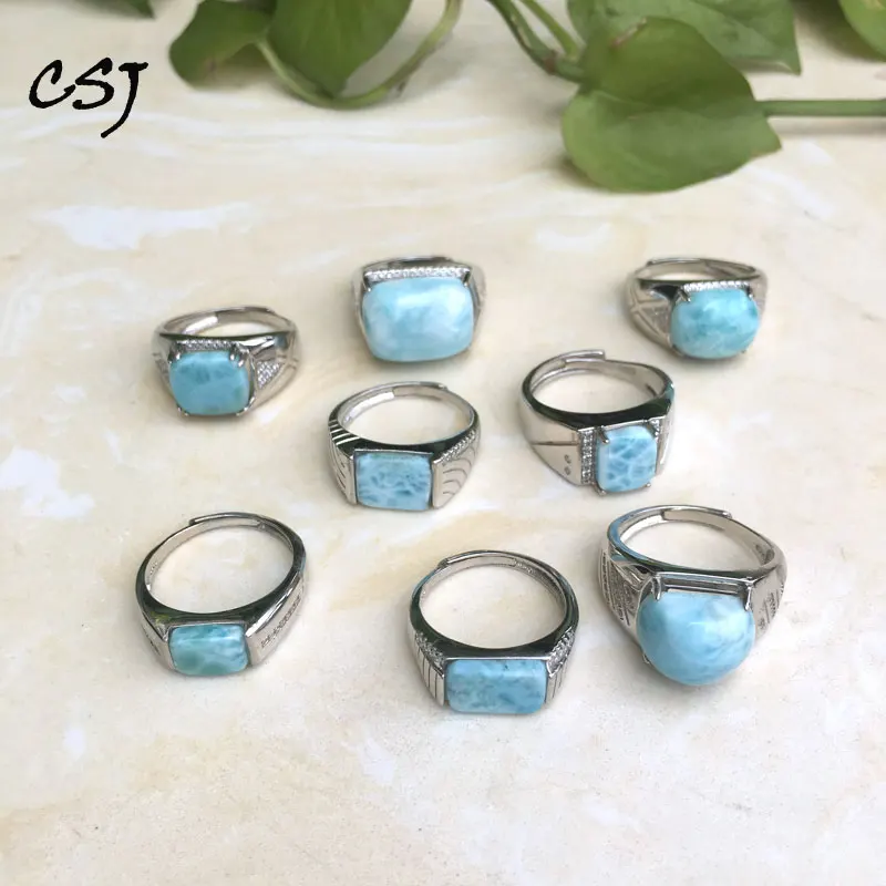 CSJ Natural Blue Larimar Rings Sterling 925 Silver Fne Jewelry Wedding Engagement Party for Man Women Lady Girl Gift box
CSJ Natural Blue Larimar Rings Sterling 925 Silver Fne Jewelry Wedding Engagement Party for Man Women Lady Girl Gift box