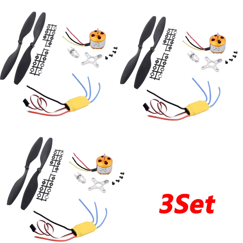 3Set/Lot A2212 KV1000 Brushless Motor 30A ESC 1045 Propeller for RC Aircraft Drone F450 Spare Part Kit Accessory
3Set/Lot A2212 KV1000 Brushless Motor 30A ESC 1045 Propeller for RC Aircraft Drone F450 Spare Part Kit Accessory