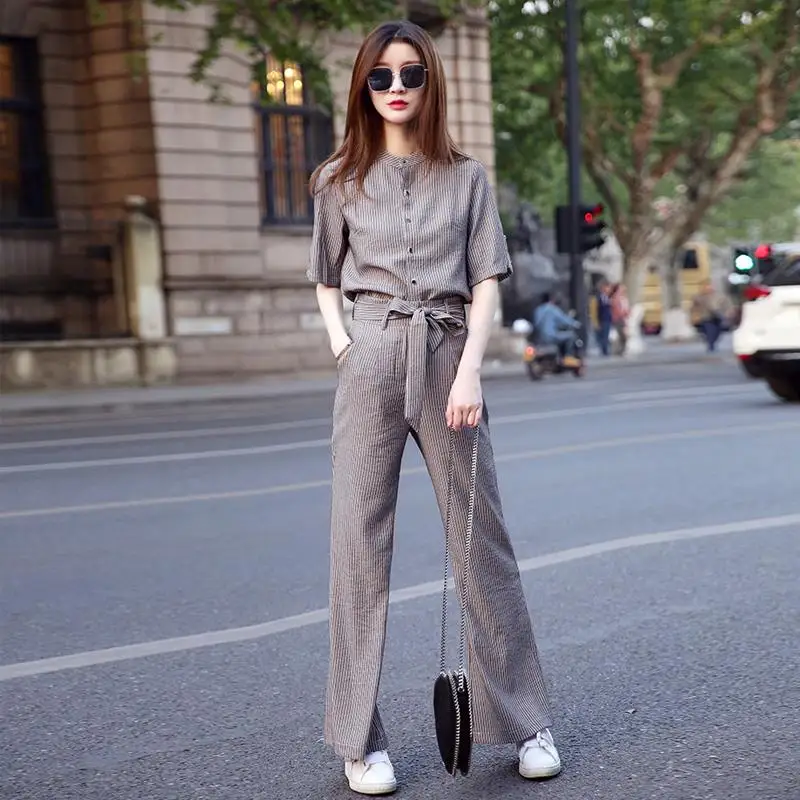 2021 New Women's Summer Casual Fashion Noble Temperament Wide-leg Pants + Two-piece Shirt
2021 New Women's Summer Casual Fashion Noble Temperament Wide-leg Pants + Two-piece Shirt