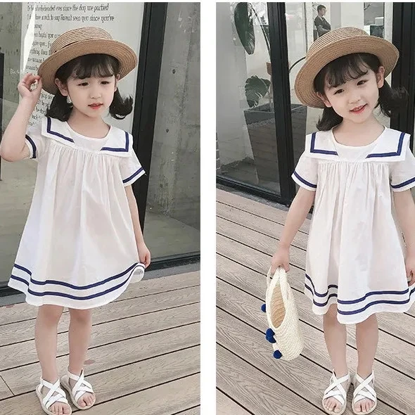 baby Girls short sleeve summer foreign style baby kids girls dress children's Navy style pure cotton Princess Dress P4 464
baby Girls short sleeve summer foreign style baby kids girls dress children's Navy style pure cotton Princess Dress P4 464