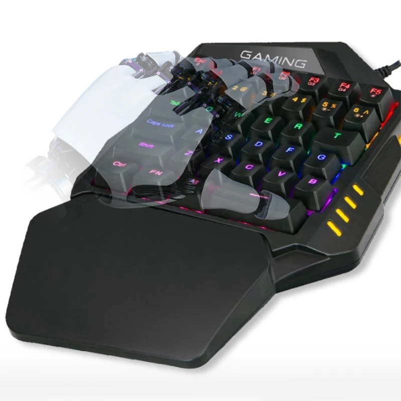 One-Handed Keyboard Gaming Keyboard RGB Mechanical Keyboard 35 Keys Left Hand for PUBG Mobile Game
One-Handed Keyboard Gaming Keyboard RGB Mechanical Keyboard 35 Keys Left Hand for PUBG Mobile Game