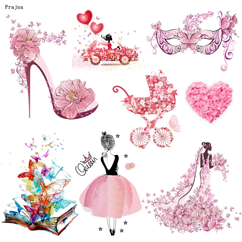 Prajna Fashion Girl Butterfly Iron On Transfers Vynil Heat Transfer Wedding Heart Heel Thermal Transfer For Clothing Sticker DIY 
Prajna Fashion Girl Butterfly Iron On Transfers Vynil Heat Transfer Wedding Heart Heel Thermal Transfer For Clothing Sticker DIY