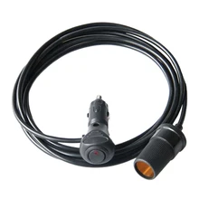 12V Wire Adapter Plug Socket Lead Connector Accessory Cord Car Cigarette Lighter 1.5m Extension Cable Black With Switch Decent