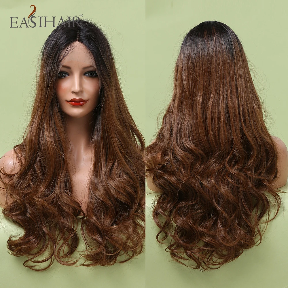 EASIHAIR Long Wavy Black to Brown Ombre Synthetic Lace Front Wigs for Women Lace Frontal Wig Natural Hair Heat Resistant
EASIHAIR Long Wavy Black to Brown Ombre Synthetic Lace Front Wigs for Women Lace Frontal Wig Natural Hair Heat Resistant