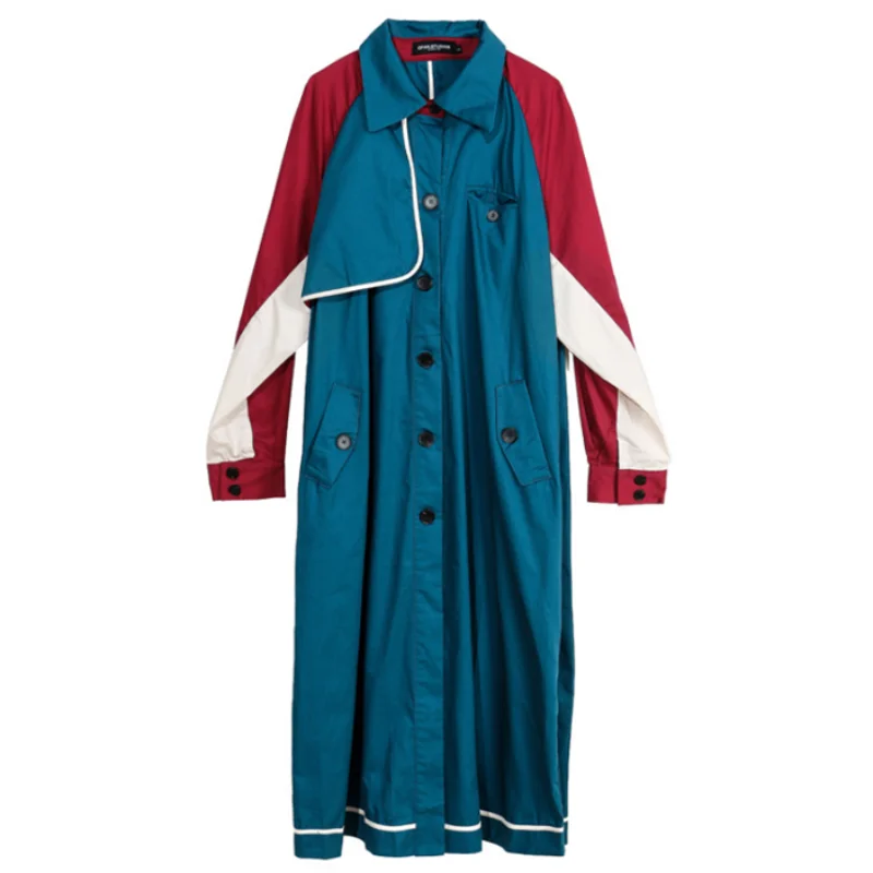 Design Trench Women's Coat 2021 Color Blocking Long Autumn Splicing Windbreaker Split Mid-length Loose Coats Jackets Clothing
Design Trench Women's Coat 2021 Color Blocking Long Autumn Splicing Windbreaker Split Mid-length Loose Coats Jackets Clothing