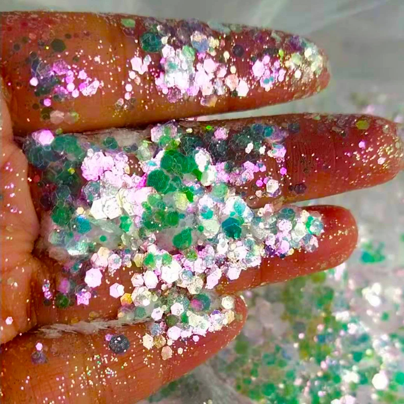 50G/4 Colors Opal Holographic Nail Glitter, Aurora-White Iridescent Chunky Glitter 4 Sizes 1Bag Nail Art Blend Glitter
50G/4 Colors Opal Holographic Nail Glitter, Aurora-White Iridescent Chunky Glitter 4 Sizes 1Bag Nail Art Blend Glitter