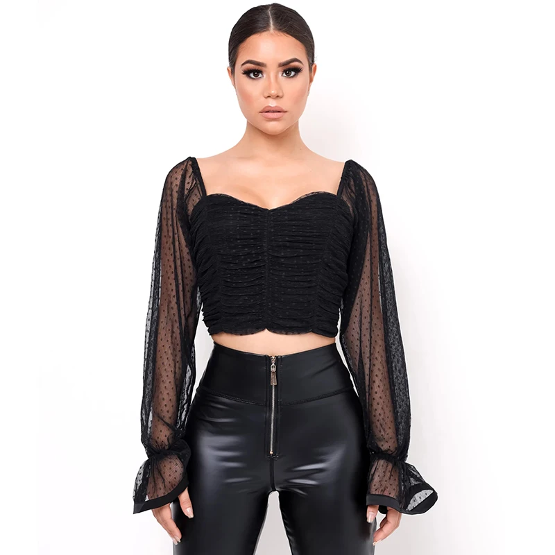 2020 Fall Lady Chiffon Crop Top Long Sleeve Wave point Women Casual Short Street Wear
2020 Fall Lady Chiffon Crop Top Long Sleeve Wave point Women Casual Short Street Wear