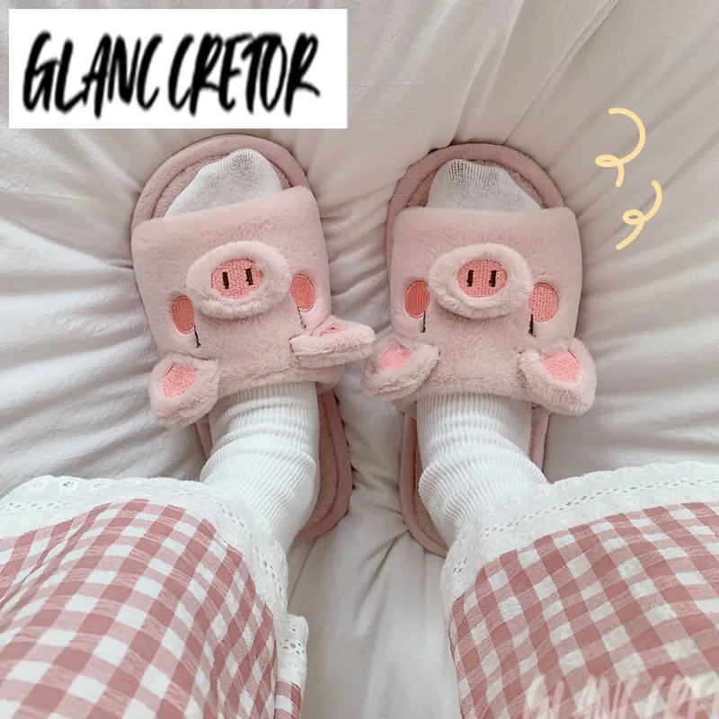 2021 winter Women Lovely Cartoon Pig Soft Plush Flip Flops Indoor Outside Slippers Home Warm Fur Shoe Slides Flat Heel Footwear
2021 winter Women Lovely Cartoon Pig Soft Plush Flip Flops Indoor Outside Slippers Home Warm Fur Shoe Slides Flat Heel Footwear