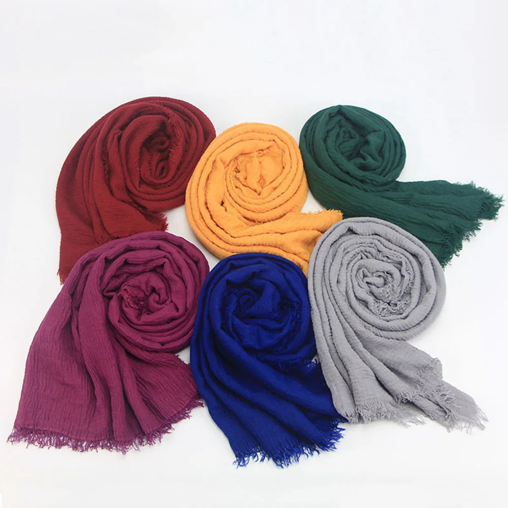 Bubble Fold Cotton Scarf Fringes Women Muslim Crinkle Hijab Popular Muffler Shawls Big Pashmina Wrap Shawl for Lady
Bubble Fold Cotton Scarf Fringes Women Muslim Crinkle Hijab Popular Muffler Shawls Big Pashmina Wrap Shawl for Lady