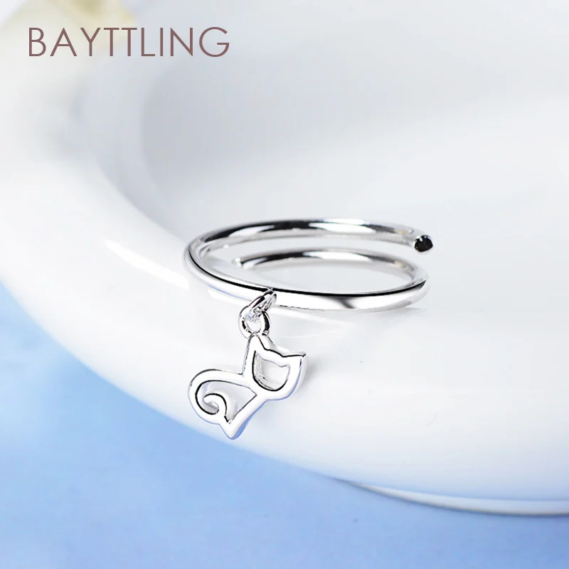BAYTTLING Silver Color Simple and Cute Cat Open Ring For Woman Couple Jewelry Christmas Gift
BAYTTLING Silver Color Simple and Cute Cat Open Ring For Woman Couple Jewelry Christmas Gift