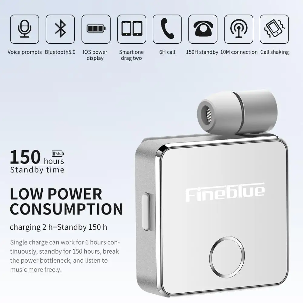 FineBlue F1 беспроводной Bluetooth V5.0 громкой связи Наушники музыкальные наушники