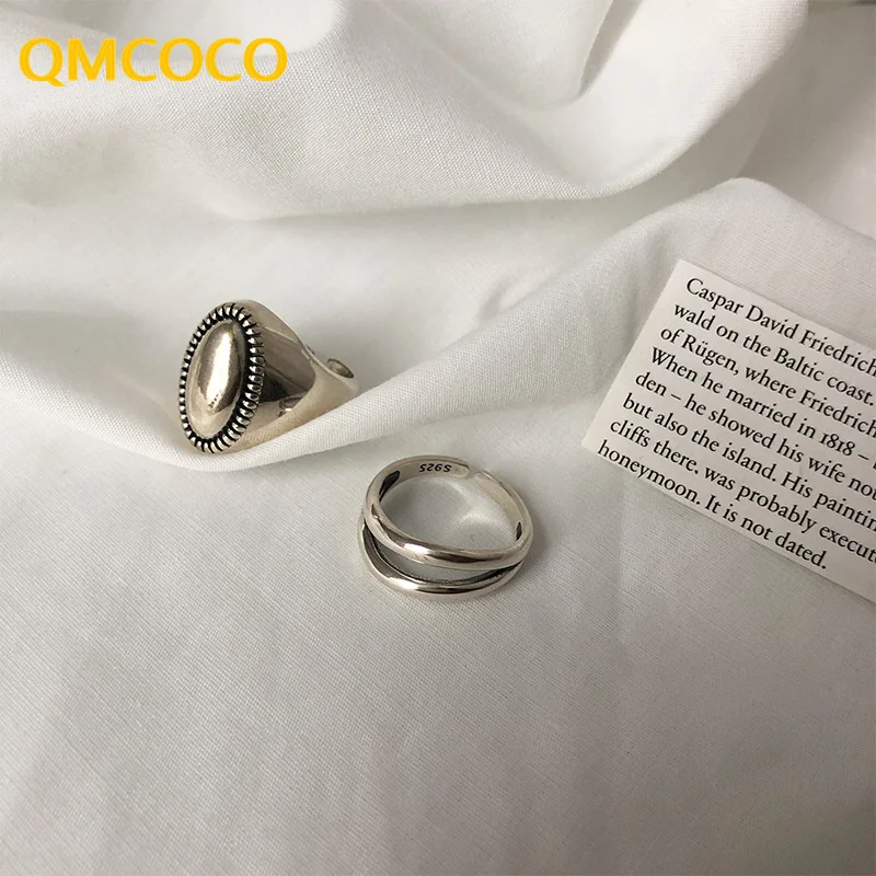 QMCOCO Silver Color Oval Shaped Wide Rings Minimalist Double Layer Line Ring For Women Daily Fine Jewelry Finger Accessories
QMCOCO Silver Color Oval Shaped Wide Rings Minimalist Double Layer Line Ring For Women Daily Fine Jewelry Finger Accessories