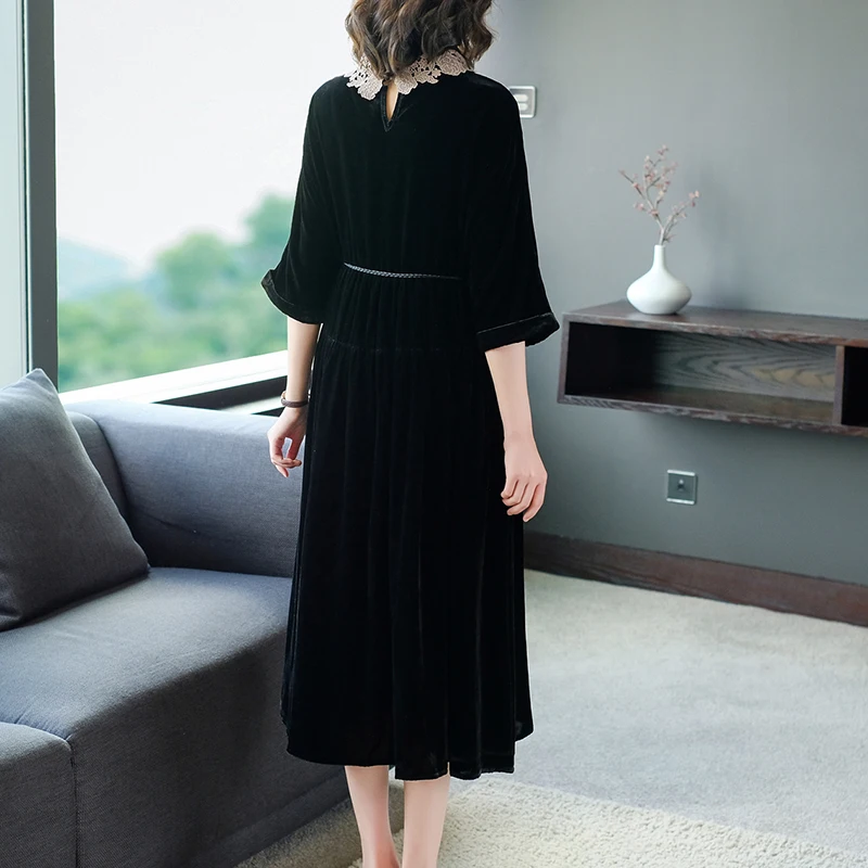 COIGARSAM 3XL Plus Size Women Long dress New Spring Dresses Black 9063
COIGARSAM 3XL Plus Size Women Long dress New Spring Dresses Black 9063