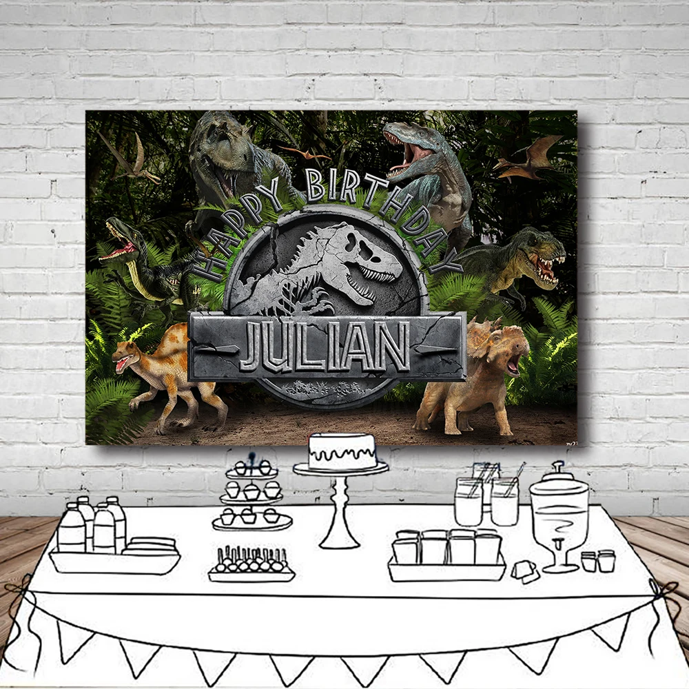 Jurassic Dinosaur Party Backdrop For Photography Forest Children Happy Birthday Party Backgrounds For Photo Studio
Jurassic Dinosaur Party Backdrop For Photography Forest Children Happy Birthday Party Backgrounds For Photo Studio