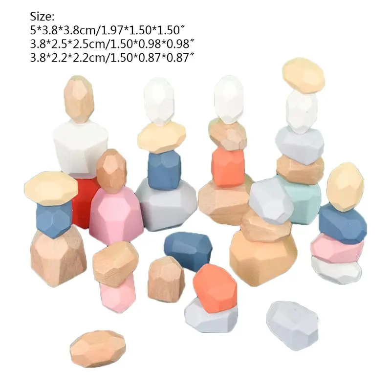 36 Pcs Children Wooden Colored Stone Stacking Game Building Block Kids Creative Educational Toy
36 Pcs Children Wooden Colored Stone Stacking Game Building Block Kids Creative Educational Toy