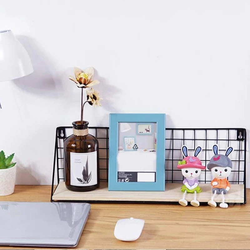 NHBR Wrought Iron Floating Shelves Wall Mounted Storage Rack Creative Bedroom Wall Shelf
NHBR Wrought Iron Floating Shelves Wall Mounted Storage Rack Creative Bedroom Wall Shelf