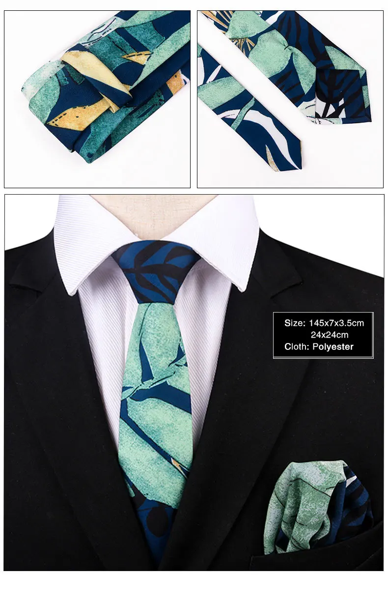 Ricnais Fashion Plant Leaves 7cm Slim Set For Men Neck Tie and Handkerchief Narrow Set for Wedding Business Party Casual Gift
Ricnais Fashion Plant Leaves 7cm Slim Set For Men Neck Tie and Handkerchief Narrow Set for Wedding Business Party Casual Gift