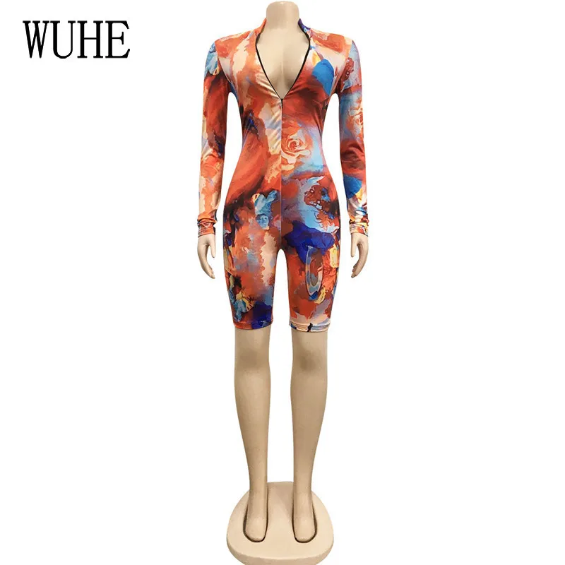 WUHE Colorful Print Skinny Playsuits Long Sleeve Sexy Deep V Neck Zipper Up Package Hip Vintage Party Club Streetwear Overalls
WUHE Colorful Print Skinny Playsuits Long Sleeve Sexy Deep V Neck Zipper Up Package Hip Vintage Party Club Streetwear Overalls