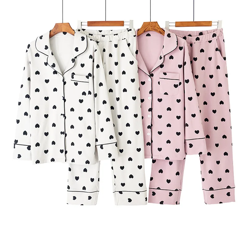 Autumn Winter Hot Card Cashmere Lapel Love Printing Women's Pajamas, Thick, Comfortable Warm Double-sided Brushed Home Suit
Autumn Winter Hot Card Cashmere Lapel Love Printing Women's Pajamas, Thick, Comfortable Warm Double-sided Brushed Home Suit