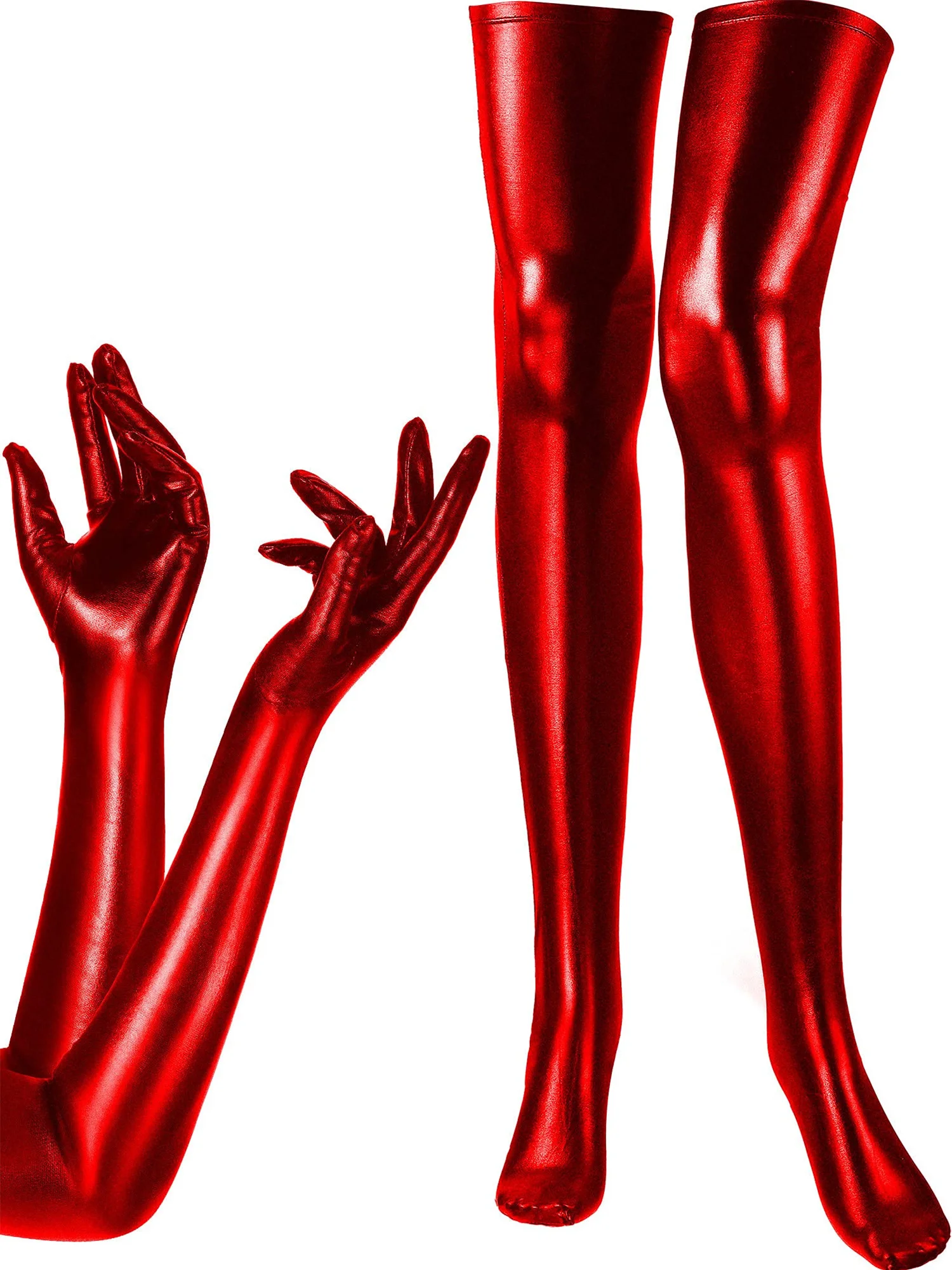 Long Metallic Satin Leather Finger Elastic Gloves Anime Thigh High Stockings Black Red Cosplay Costumes For Women Accessories 
Long Metallic Satin Leather Finger Elastic Gloves Anime Thigh High Stockings Black Red Cosplay Costumes For Women Accessories