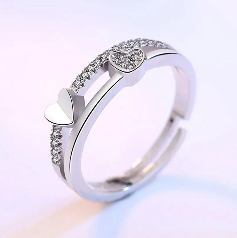 LEKANI 925 sterling silver New Woman Cubic zirconia silver ring opening the adjustable ring asymmetrical heart-shaped jewelry
LEKANI 925 sterling silver New Woman Cubic zirconia silver ring opening the adjustable ring asymmetrical heart-shaped jewelry