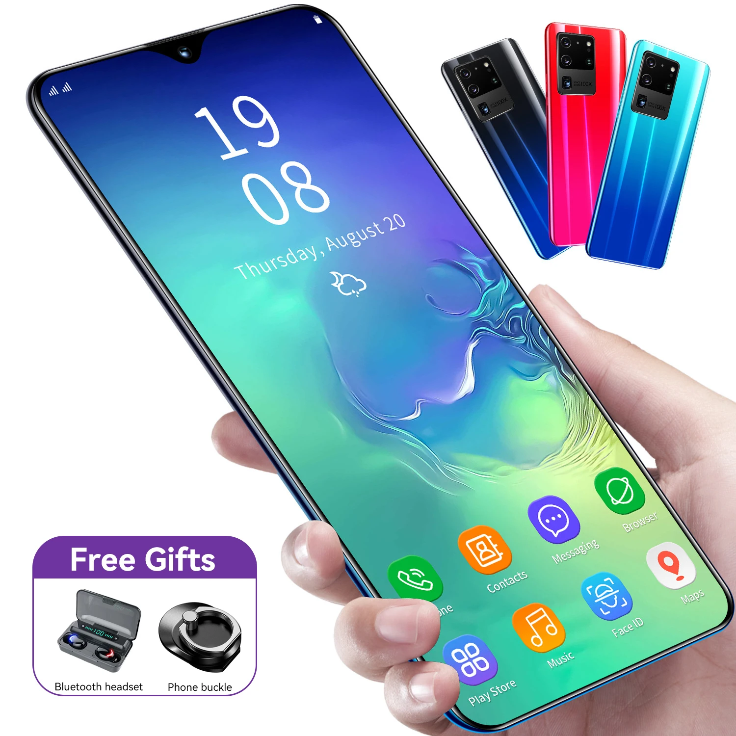 Global Version Original S20U 6.5 Inch Smart Phones Full Screen 8GB+256GB Face ID Support Google Play Android 5G Network Phone
Global Version Original S20U 6.5 Inch Smart Phones Full Screen 8GB+256GB Face ID Support Google Play Android 5G Network Phone