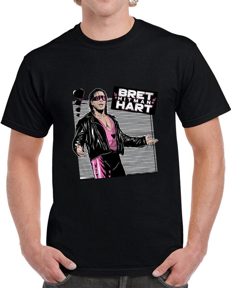 Мужская Винтажная Футболка Bret The Hitman Hart футболка женская и футболка|Мужские