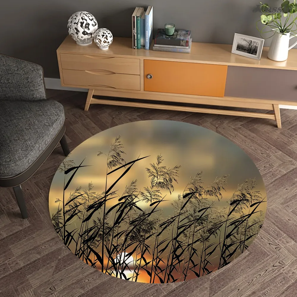 Painted Reed Round Carpet Non-slip Large Rug For Living Room Bedroom Landscape Dog's Tail Grass Printing Carpets Home Decor
Painted Reed Round Carpet Non-slip Large Rug For Living Room Bedroom Landscape Dog's Tail Grass Printing Carpets Home Decor